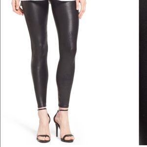 SPANX faux leather leggings.